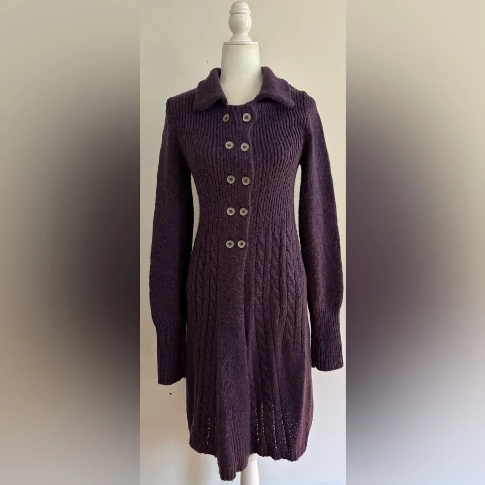 Free People Alpaca Blend Double Breasted Cardigan Duster Size Medium